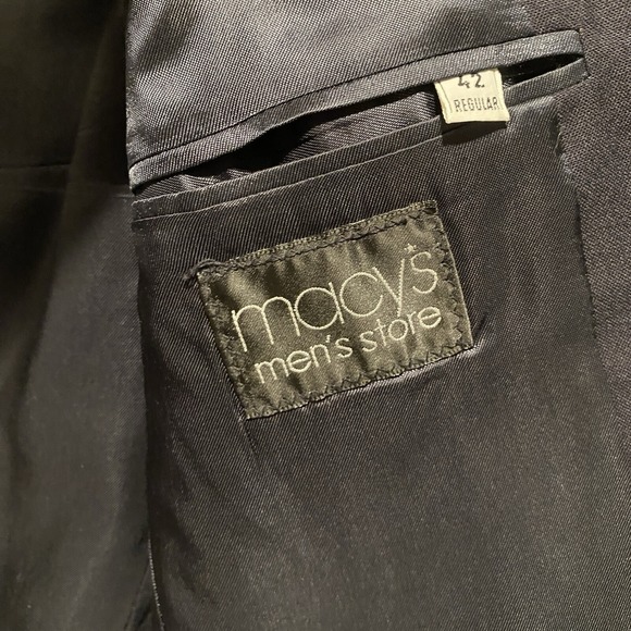 Savile Row Wool Sports Jacket 42R‎ Suit Blazer 2 Button Dark Navy Blue - Picture 3 of 13